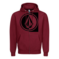 Burgundy Volcom Style Zipper Hoodie - linhVisuals