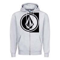 Heather Grey Volcom Style Zipper Hoodie - linhVisuals