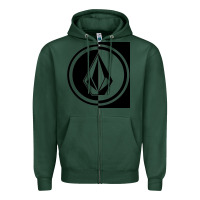Sports Green Volcom Style Zipper Hoodie - linhVisuals