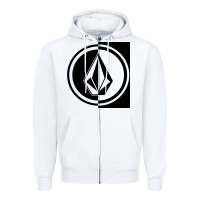 White Volcom Style Zipper Hoodie - linhVisuals