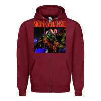 Burgundy skunk anansie Zipper Hoodie - linhVisuals