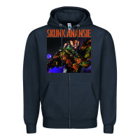 Navy skunk anansie Zipper Hoodie - linhVisuals