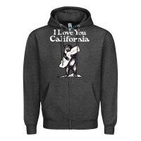 Charcoal Heather i love you california bear state hug Zipper Hoodie - linhVisuals