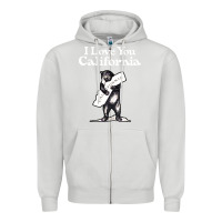 Dove Grey i love you california bear state hug Zipper Hoodie - linhVisuals