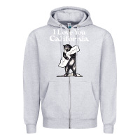 Heather Grey i love you california bear state hug Zipper Hoodie - linhVisuals