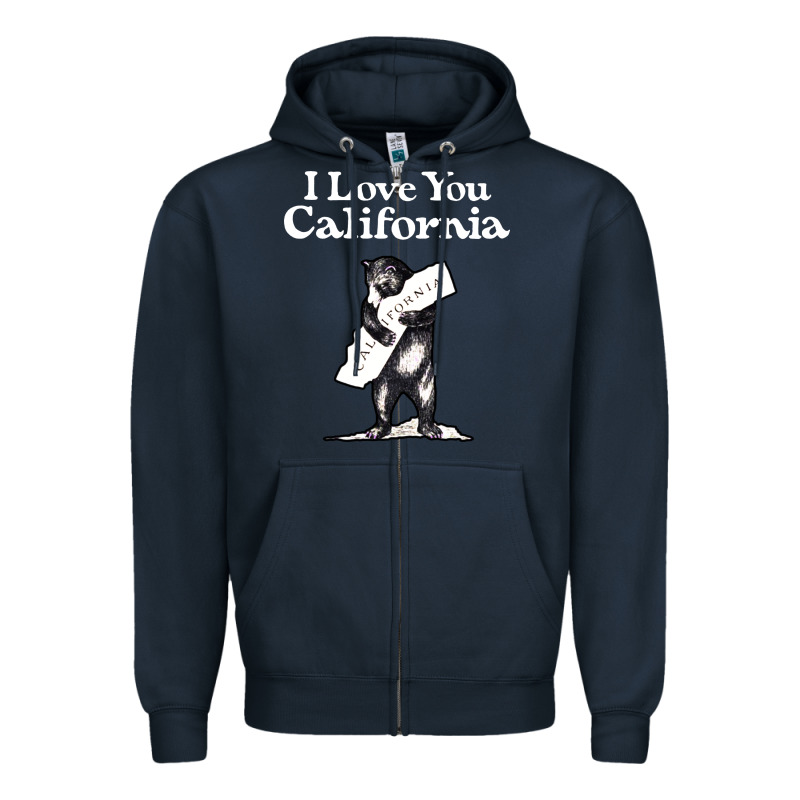 I Love You California Bear State Hug Zipper Hoodie by linhVisuals | Teevron