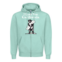 Seafoam i love you california bear state hug Zipper Hoodie - linhVisuals
