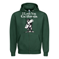 Sports Green i love you california bear state hug Zipper Hoodie - linhVisuals