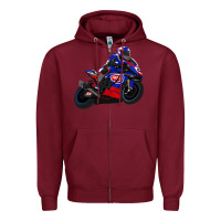 Burgundy Superbike Toprak Razgatlıoğlu Zipper Hoodie - linhVisuals