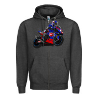 Charcoal Heather Superbike Toprak Razgatlıoğlu Zipper Hoodie - linhVisuals