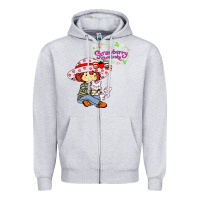 Heather Grey strawberry shortcake and cat Zipper Hoodie - linhVisuals