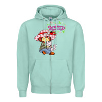 Seafoam strawberry shortcake and cat Zipper Hoodie - linhVisuals