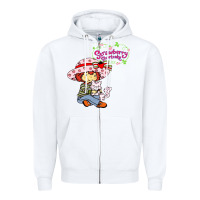 White strawberry shortcake and cat Zipper Hoodie - linhVisuals