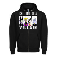 Black chillin like a villain Zipper Hoodie - linhVisuals