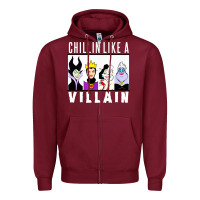 Burgundy chillin like a villain Zipper Hoodie - linhVisuals