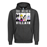 Charcoal Heather chillin like a villain Zipper Hoodie - linhVisuals