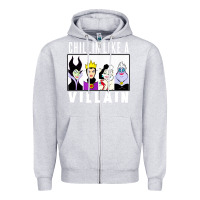 Heather Grey chillin like a villain Zipper Hoodie - linhVisuals