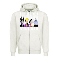 Oatmeal Heather chillin like a villain Zipper Hoodie - linhVisuals
