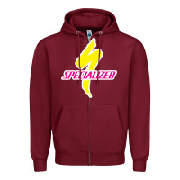 Burgundy Specialized Bikes Bicycle Zipper Hoodie - linhVisuals