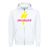 White Specialized Bikes Bicycle Zipper Hoodie - linhVisuals