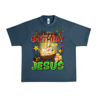 Midnight Navy happy birthday jesus Urban Heavy Tee - FaDigitalArtStudio