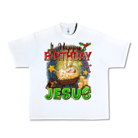 White happy birthday jesus Urban Heavy Tee - FaDigitalArtStudio