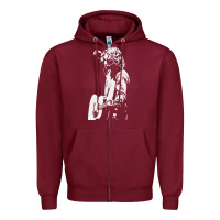 Burgundy chris cornell musician Zipper Hoodie - linhVisuals