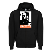 Black macgyver Zipper Hoodie - linhVisuals