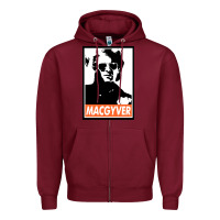 Burgundy macgyver Zipper Hoodie - linhVisuals