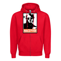Red macgyver Zipper Hoodie - linhVisuals