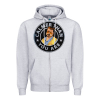 Heather Grey calmer than you are Zipper Hoodie - linhVisuals