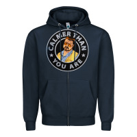 Navy calmer than you are Zipper Hoodie - linhVisuals