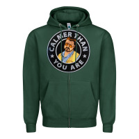 Sports Green calmer than you are Zipper Hoodie - linhVisuals
