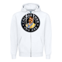 White calmer than you are Zipper Hoodie - linhVisuals