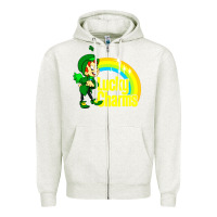 Oatmeal Heather luv lucky charms Zipper Hoodie - linhVisuals