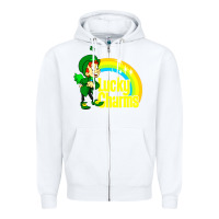 White luv lucky charms Zipper Hoodie - linhVisuals