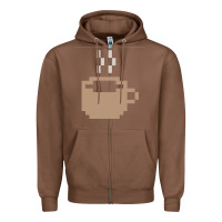 Chestnut pixel coffee Zipper Hoodie - linhVisuals