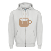 Dove Grey pixel coffee Zipper Hoodie - linhVisuals