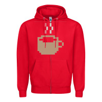 Red pixel coffee Zipper Hoodie - linhVisuals