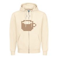 Sandshell pixel coffee Zipper Hoodie - linhVisuals