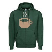 Sports Green pixel coffee Zipper Hoodie - linhVisuals