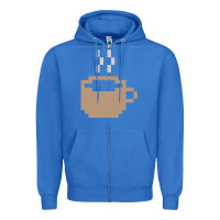 True Royal pixel coffee Zipper Hoodie - linhVisuals