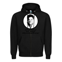 Black funny donny osmond Zipper Hoodie - linhVisuals