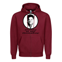 Burgundy funny donny osmond Zipper Hoodie - linhVisuals