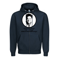 Navy funny donny osmond Zipper Hoodie - linhVisuals