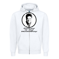 White funny donny osmond Zipper Hoodie - linhVisuals
