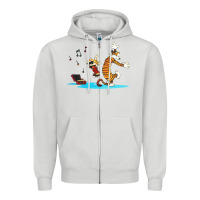 Dove Grey calvin music Zipper Hoodie - linhVisuals