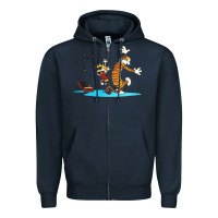 Navy calvin music Zipper Hoodie - linhVisuals