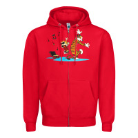 Red calvin music Zipper Hoodie - linhVisuals