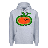 Heather Grey watermelon pumpkin Premium Hoodie - Jasminsmagicworld